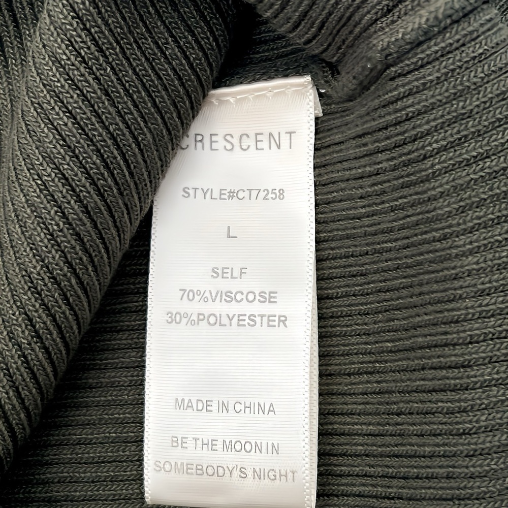 CAESCENT Olive Green Rib Stretch Sweater Racer Tank Top | Boutique | Size Large - Picture 5 of 6